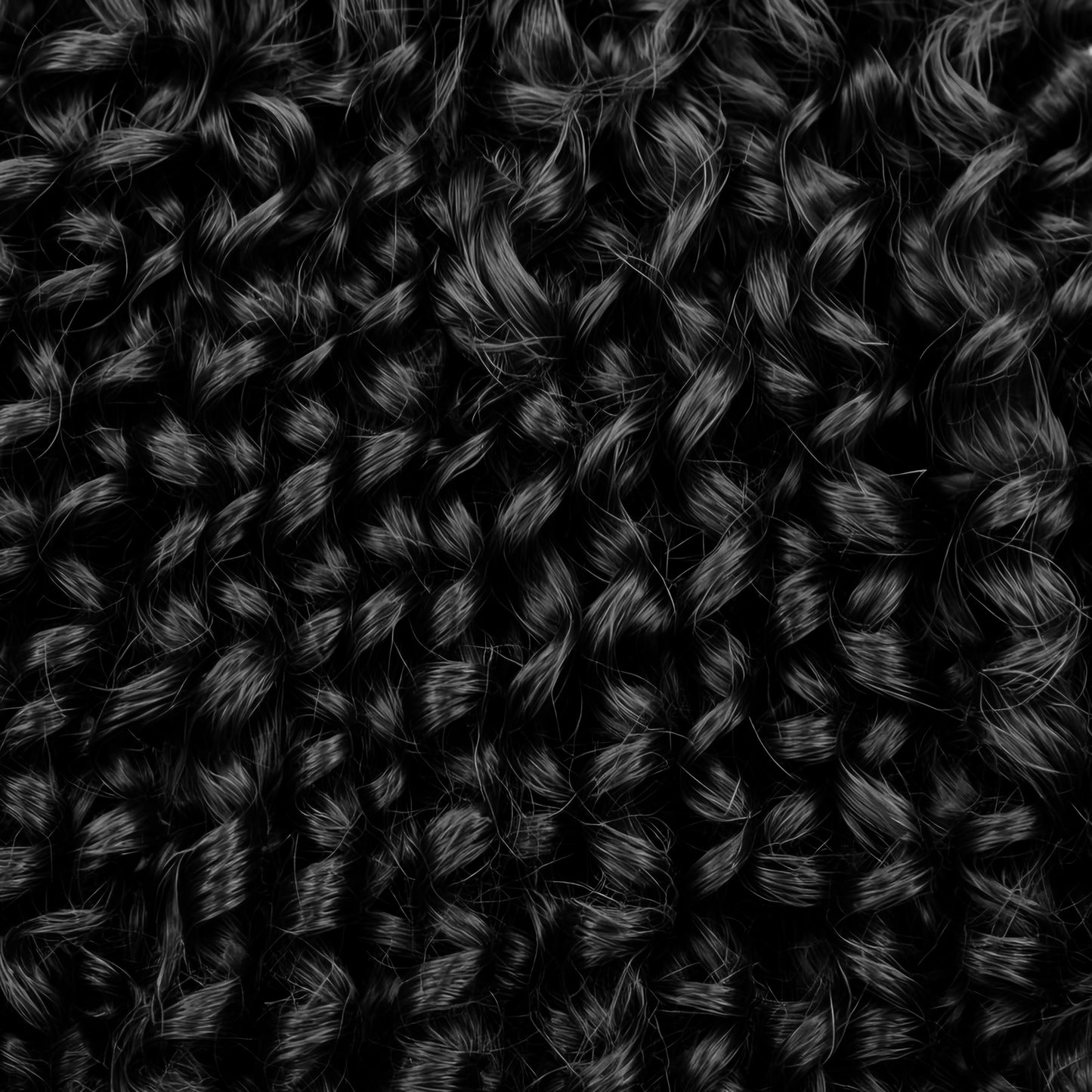 Curly Weft - 100% Echthaar - Remy Haarqualität - Lockige Tressen - 60cm - schwarz