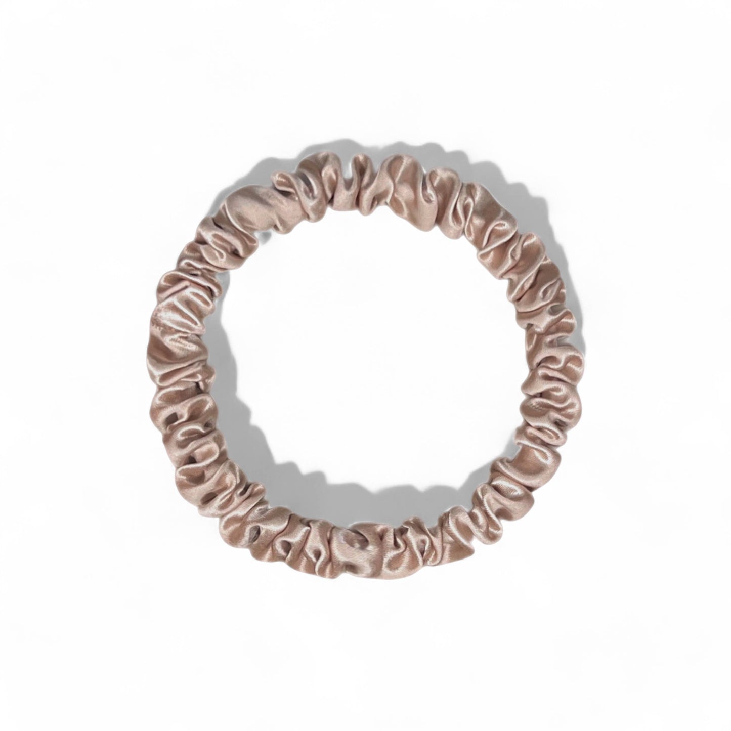 Skinny Scrunchies aus Seide - Mokka