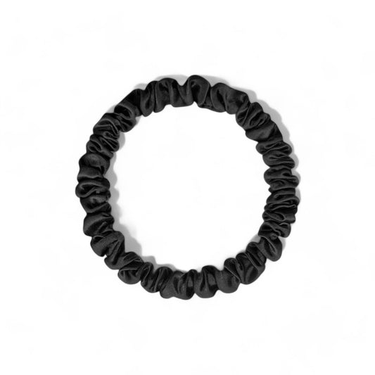 Skinny Scrunchies aus Seide - Schwarz