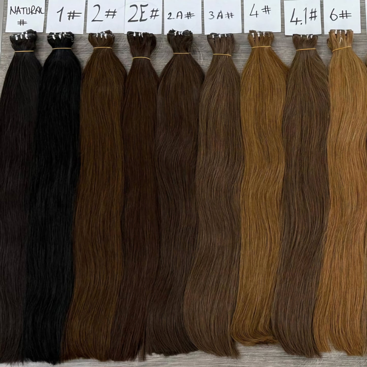 Genius Wefts - 100% Echthaar - Remy Haarqualität - Schwarzbraun Farbnr. #natural
