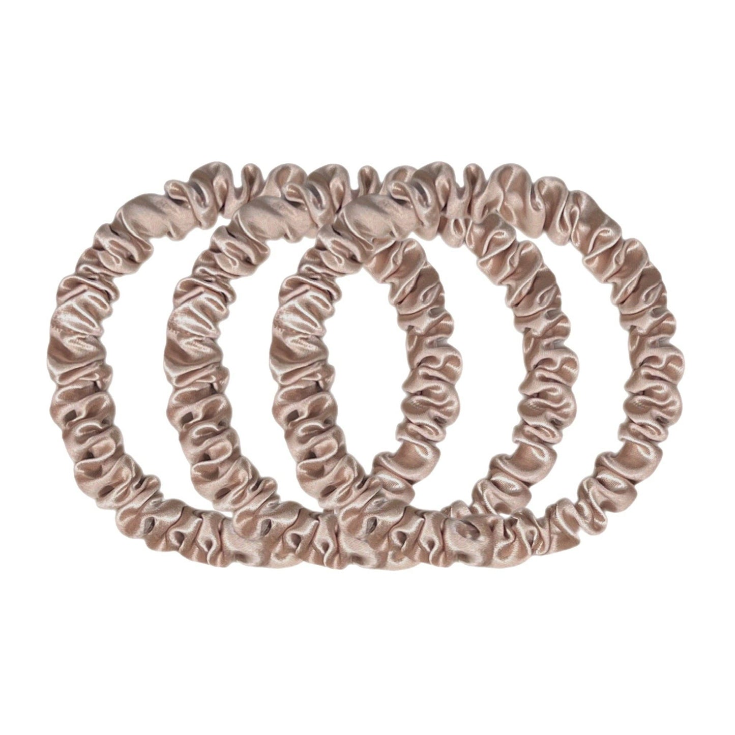 Skinny Scrunchies aus Seide - Mokka